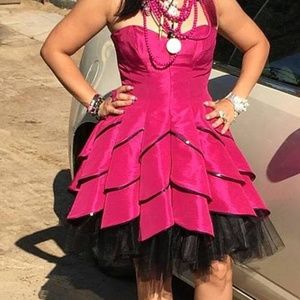 Betsey Johnson Dahlia pink petal tulle dress 8